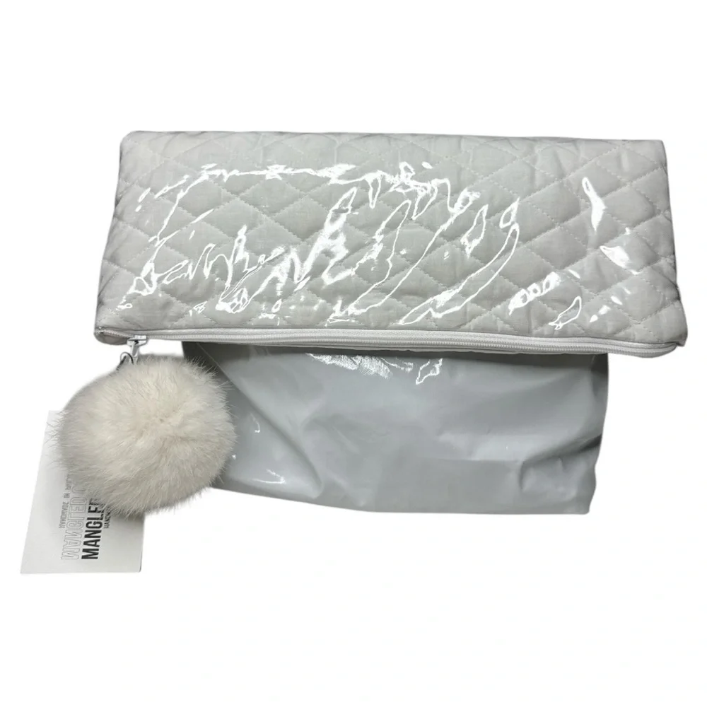 Mangled Courtesan by April Johnston Quilted White Fold-Over Clutch NWT
